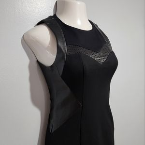 Nanette Lepore Black Rio Grand Leather-Trim Sheath Dress 4